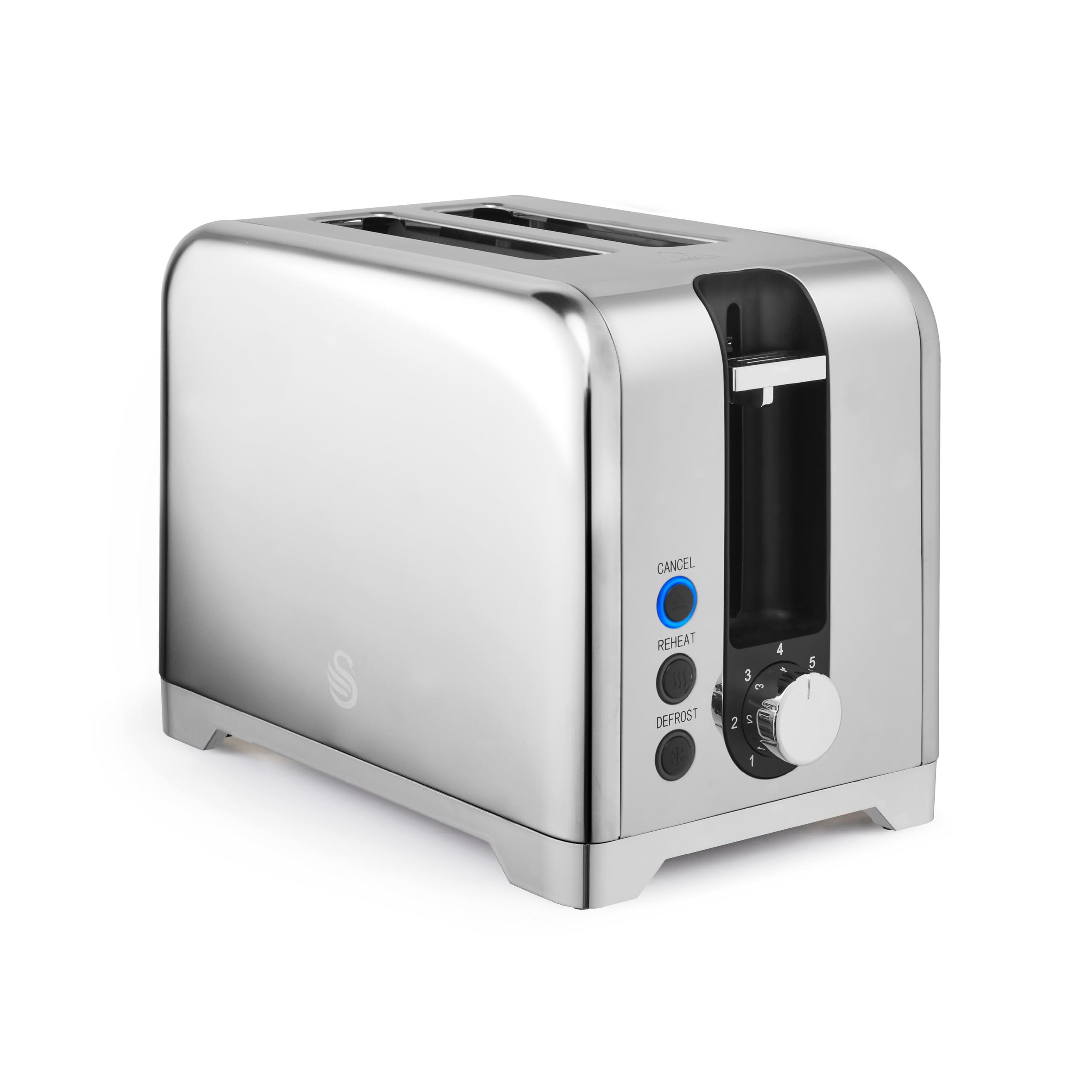 Swan Solace 2-Slice Toaster Stainless Steel Silver 930W Defrost Reheat Cancel