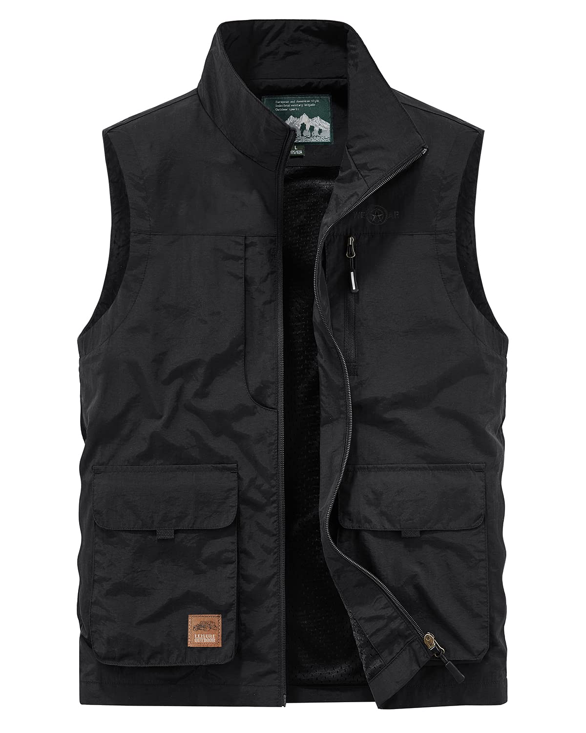 Homme Gilet de Pêche Multi-Poches Gilets Léger Respirant à Séchage Rapide Gilet de Photographie Camping Chasse Gilet Extérieur