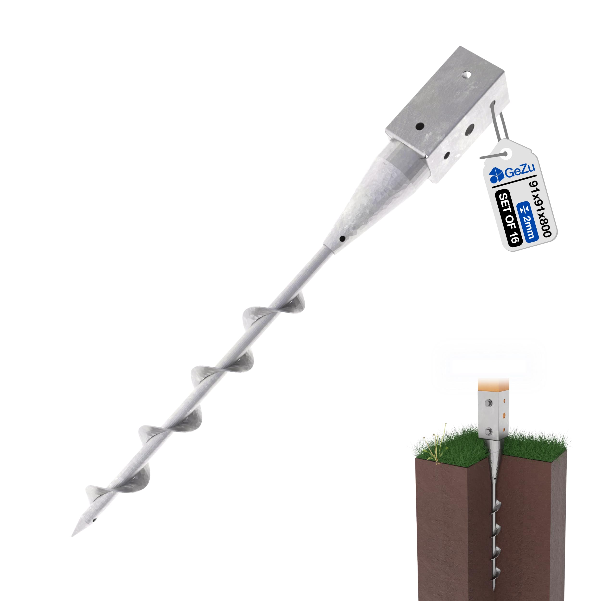 GeZu Impex Post Holder 91 x 91 x 800 mm Set of 16 — image 1