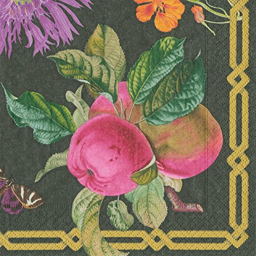 Caspari Paquete de 20 servilletas cóctel Decoupage – Garden, Tela, Multicolor, 12.5 x 12.5 x 0.2 cm