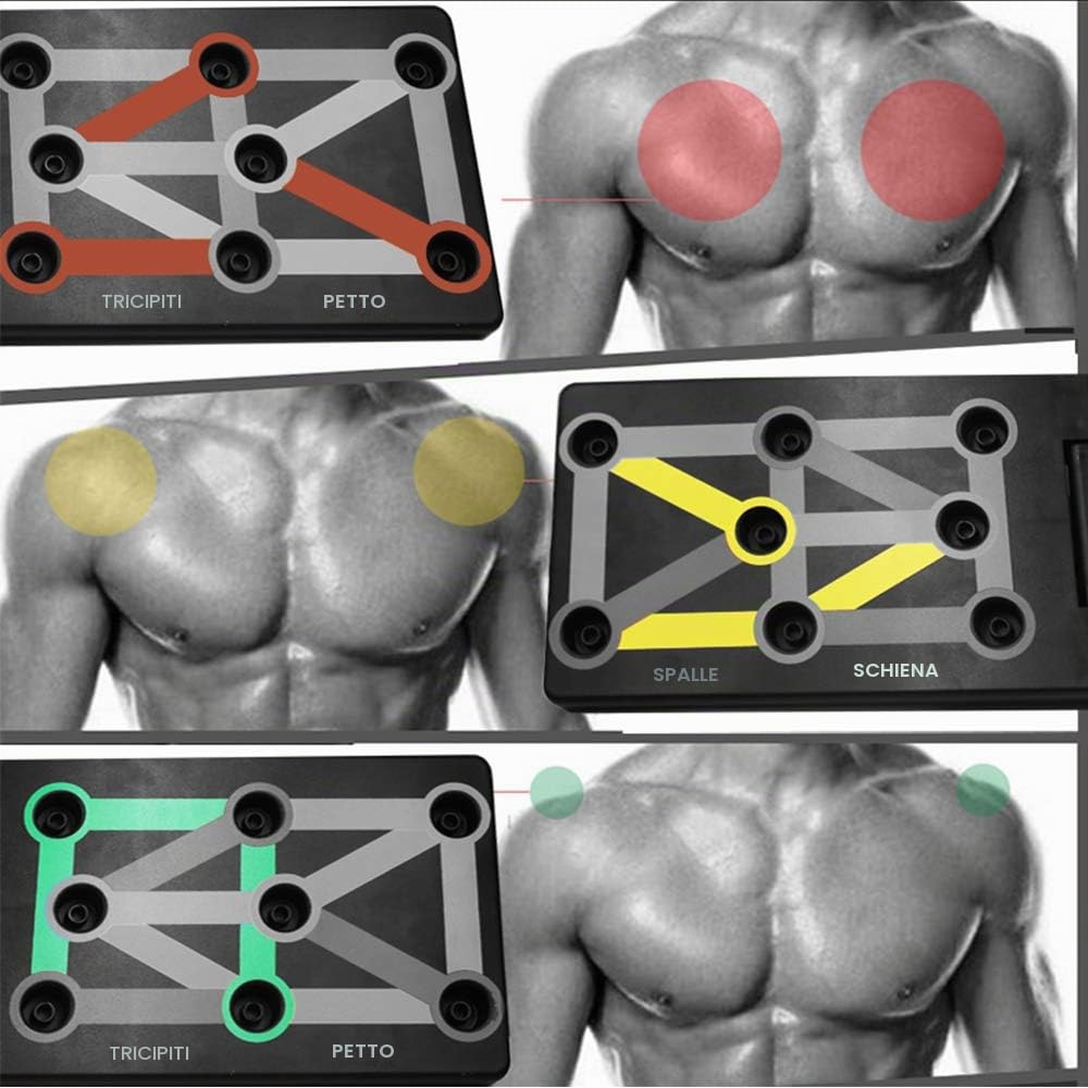 Push Up Board - Sistema di allenamento pieghevole per rack fitness 12 in 1 per il fitness a casa
