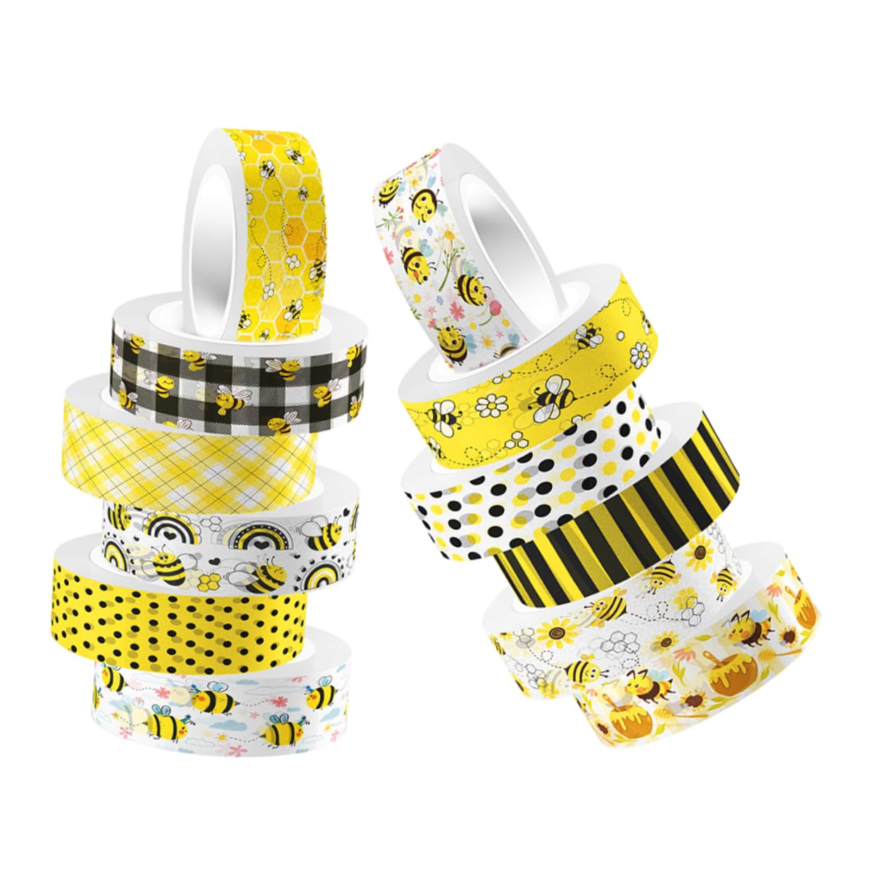 Lurrose 48rollen Washi Tape Im Bienenmotiv Dekorative Klebebänder Für Scrapbooking -projekte Und Handarbeiten Für Handbücher Und Journals