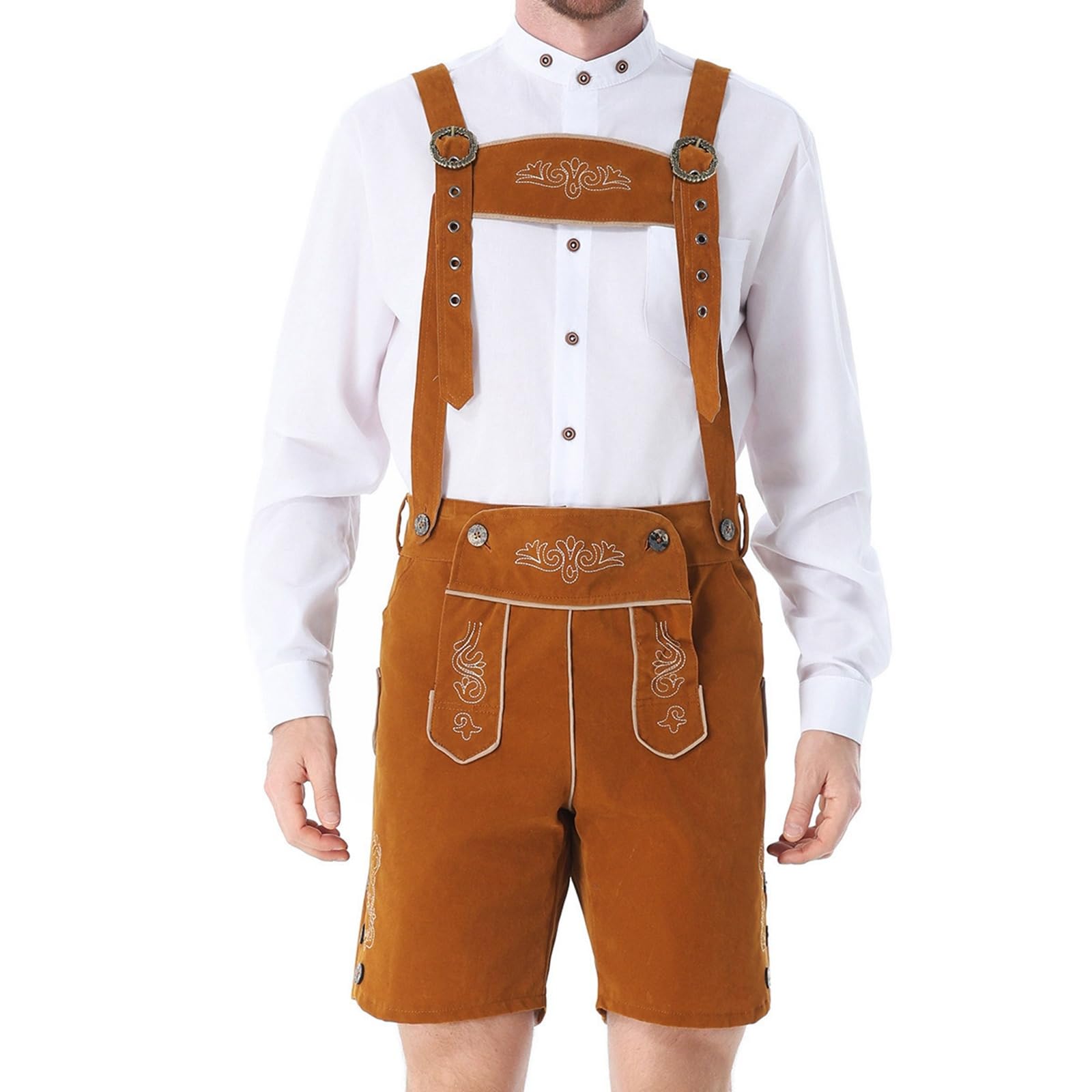Generico Oktoberfest Costume Uomo Con Bretelle Regolabili Carnevale Bavarese Classico Vestito Oktoberfest Uomo Party Trachten
