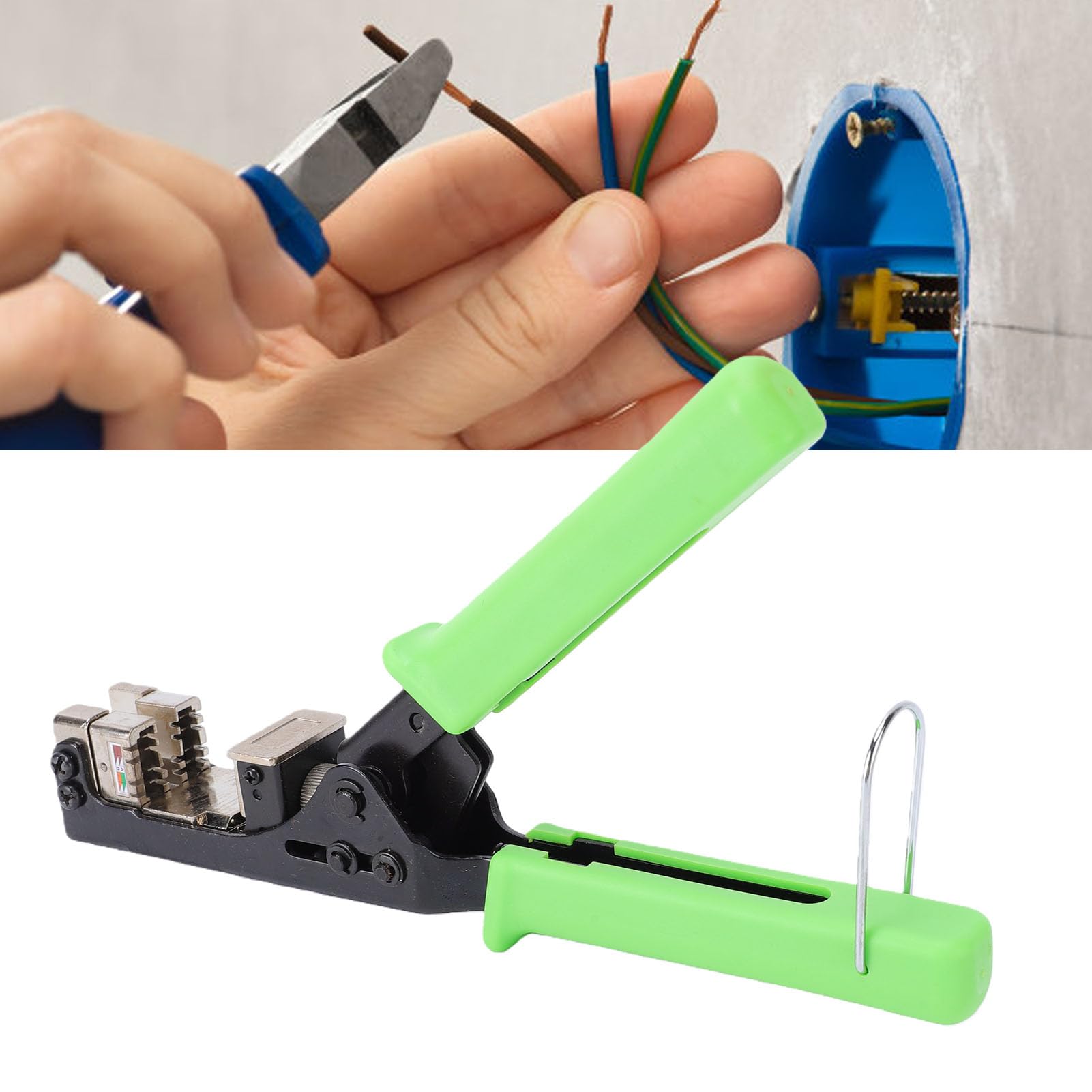 ViaGasaFamido Herramienta de Terminación de Velocidad 8 en 1, Herramienta de Perforación de Red para Conectores con Hoja de Acero para Cables de Red Cat6a Cat6 Cat5e