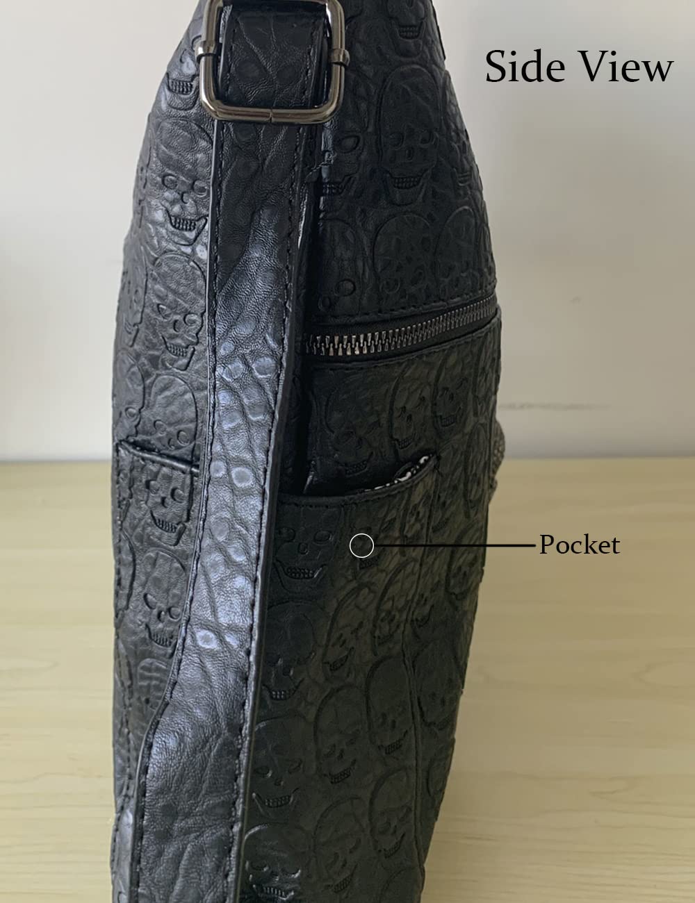 Downupdown - Bolso bandolera para mujer, diseño de calavera con remache Crossbody Satchel