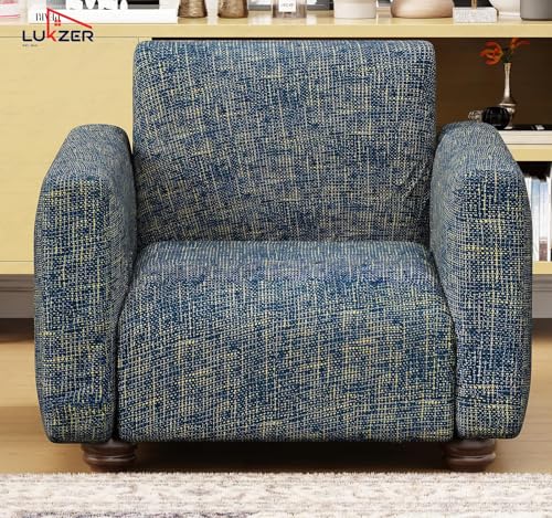 Image of Lukzer 1 Seater Yellow Lining Design Universal Sofa Cover | 360 Fully Covered Anti-Slip Washable Couch Cover Protecter | 140 GSM Stretch Fit Polyester + Spandex Slipcover (90-140cm /SC-025-01)