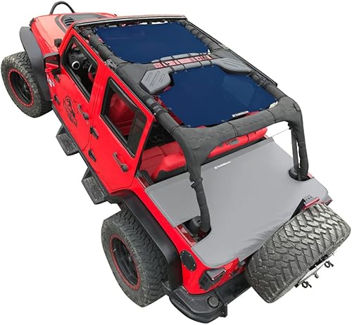 Miniatura 57 de Shadeidea JK - Funda para techo de malla suave compatible con Jeep Wrangler JKU (2007-2018) - Bloqueador UV contra el ruido del viento - Garantía