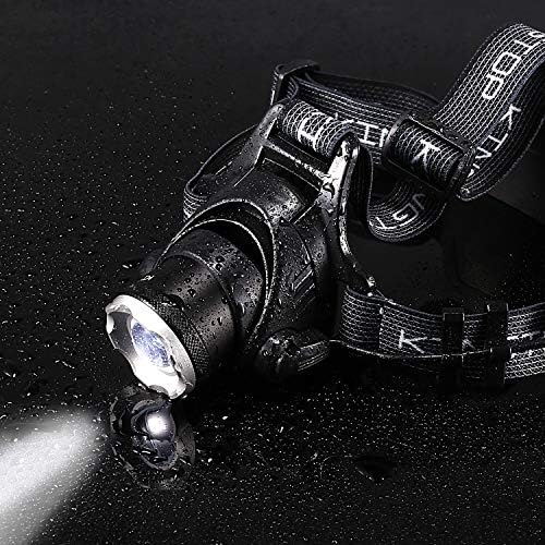 Kingtop Waterproof USB Rechargeable LED Zoomable Head Light Torch Lamp with Internal Lithium Battery