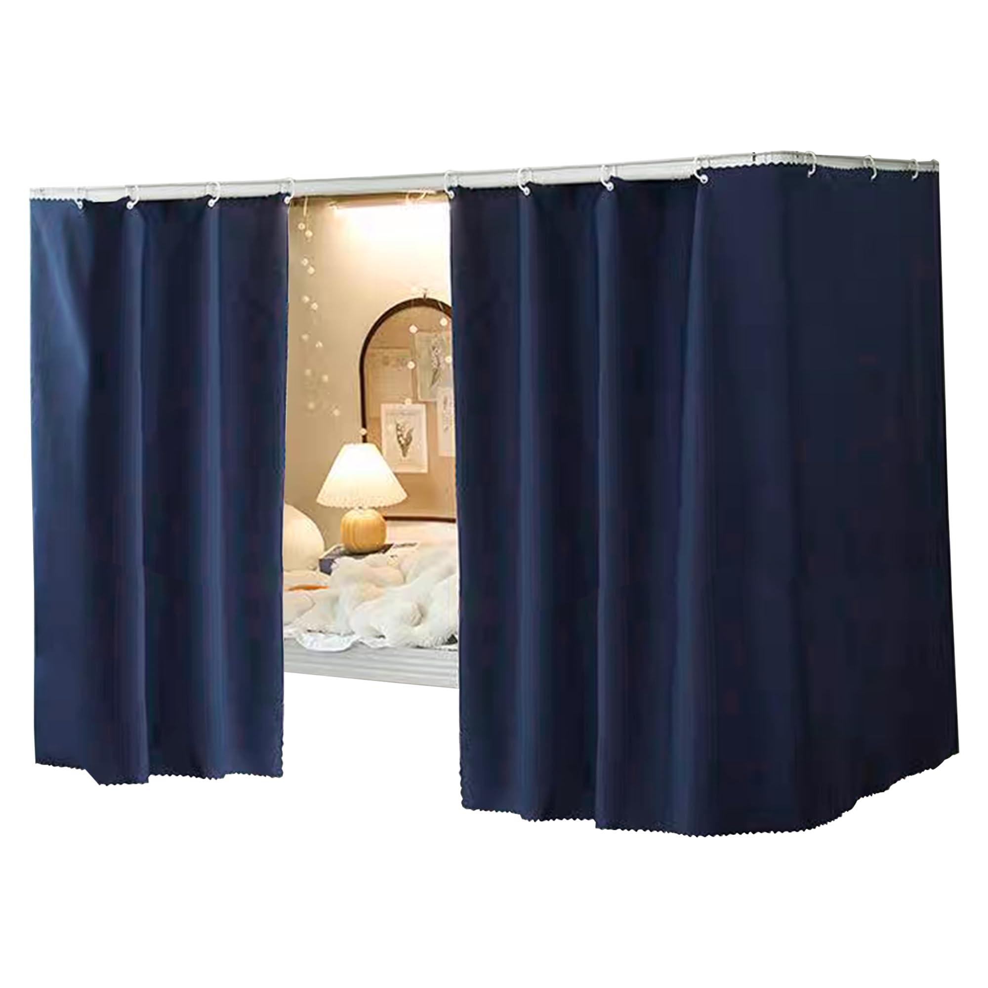 Aisi Bunk Bed Curtains Dorm Room Privacy Canopy Blackout Bunk Bed Drapes for Bottom Bunk Bed, Blue-2panels