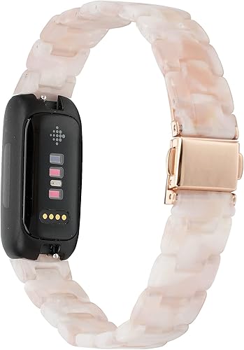 Miniatura 2 de Wongeto Compatible con Fitbit Inspire 3 Band para mujer, correa de reloj de resina de tortuga, pulsera ajustable de repuesto delgada para Fitbit