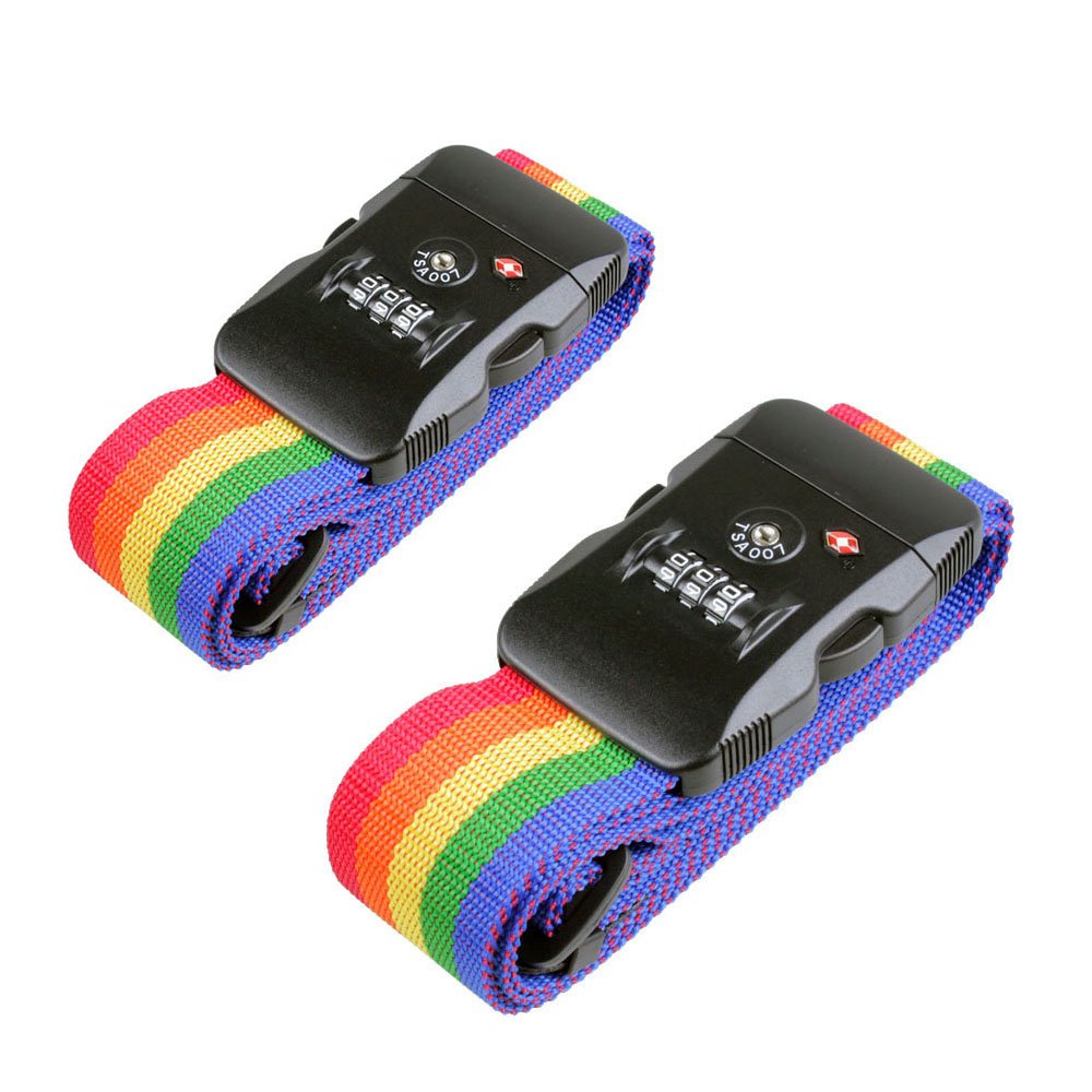 OneCreation Luggage Straps Suitcase Belts TSA Approved Adjustable Travel Luggage Strap Packing Belt with 3-Dial Combination Code Security Locks