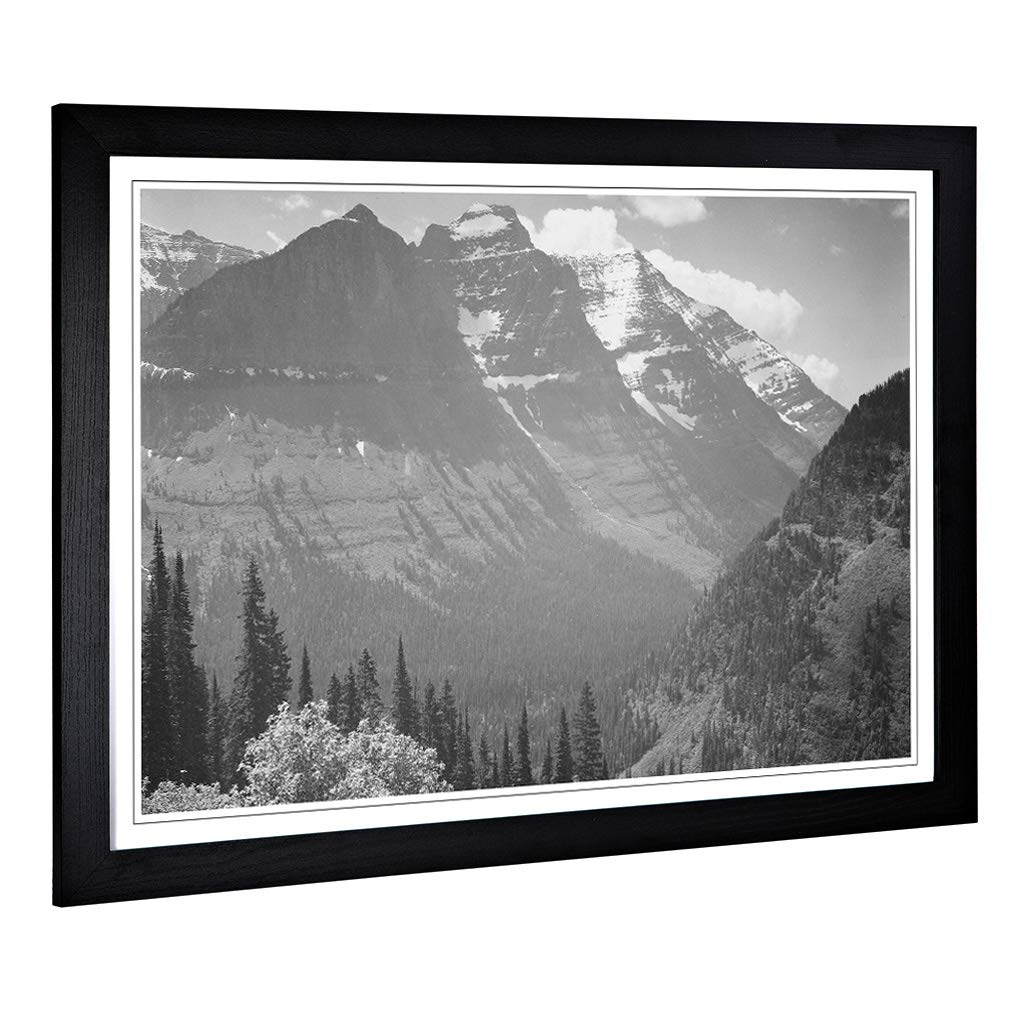 Big Box Art Framed Print of Ansel Adams Glacier National Park Montana 2 Design | Wall Art Picture | Home Decor for Kitchen, Living Room, Bedroom, Hallway, Black, A2 / 24.5x18 Inch / 62x45cm