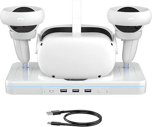 Base de carga VR para Oculus Quest 2, soporte de carga para Meta Quest 2, accesorios de realidad virtual, estación de carga, controlador de