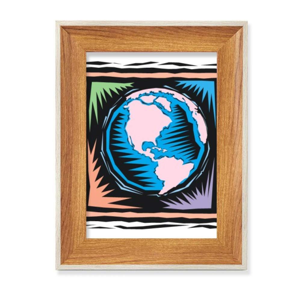 Cadre photo en bois gravé Terre bleue : le cadeau idéal et unique à offrir