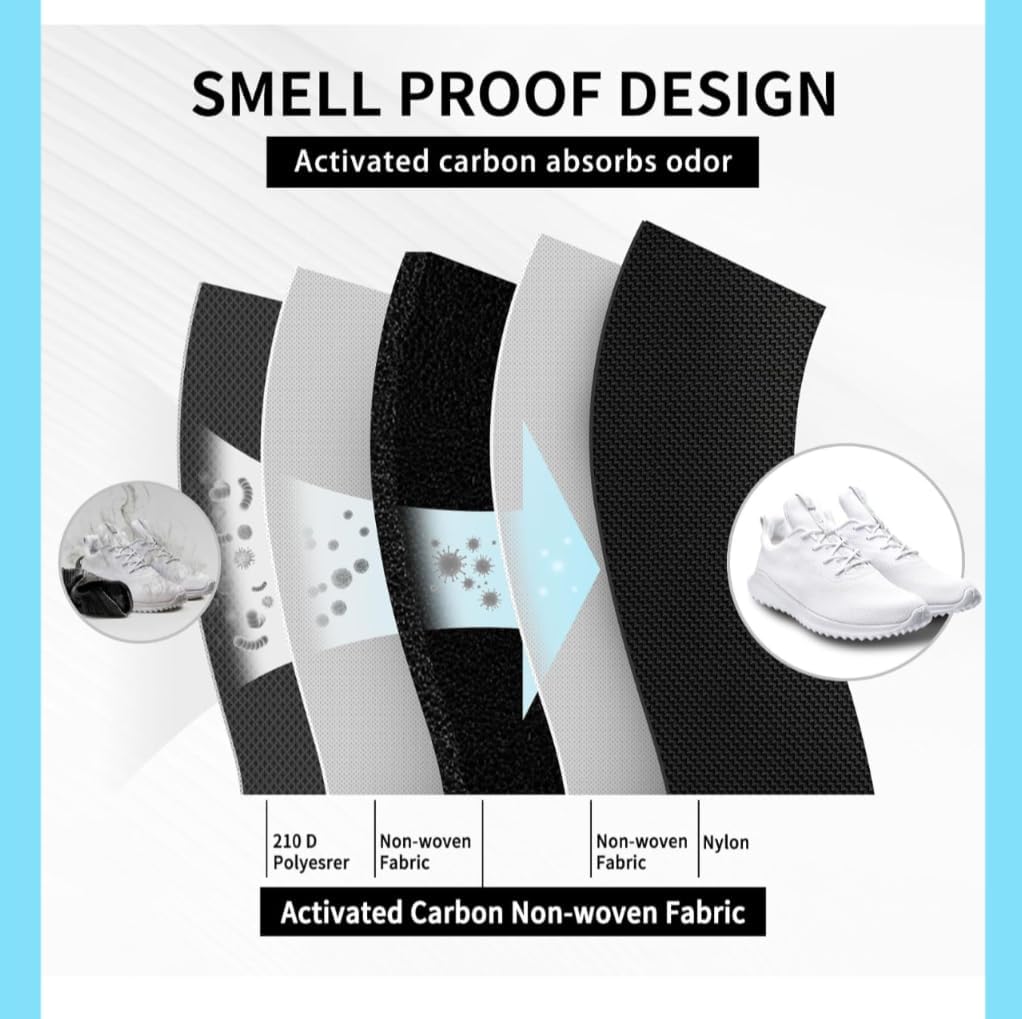 Smell Proof Shoe Bags for Travel & Sports Odor Resistant, Waterproof Storage for Gym, cycling,Soccer, Golf,Shoe Bags Fits Girls Durable Zipper Closure