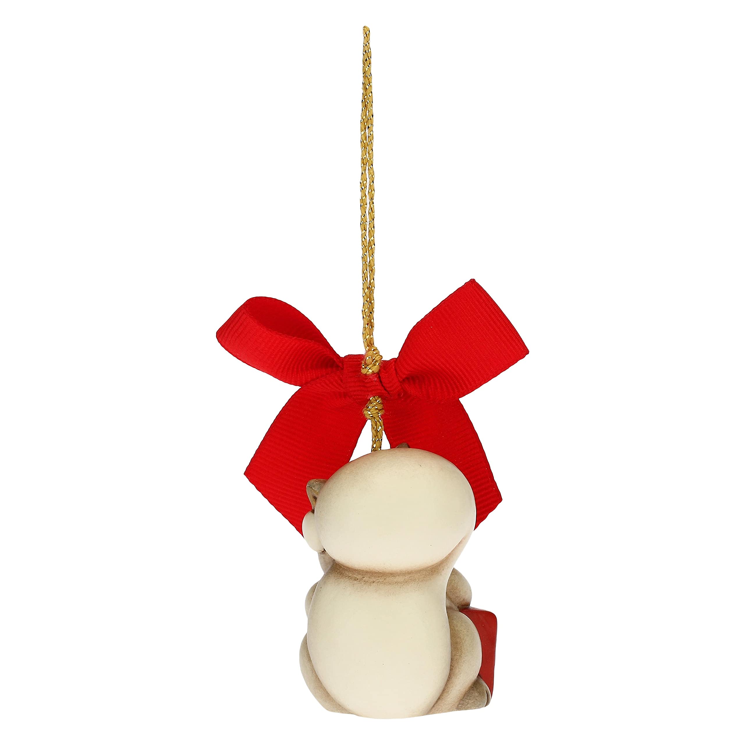 THUN - Decoración navideña Ardilla con Dono - Cerámica - Línea navideña - Living, decoración de la casa - 4,2 x 3,8 x 5 cm de Altura