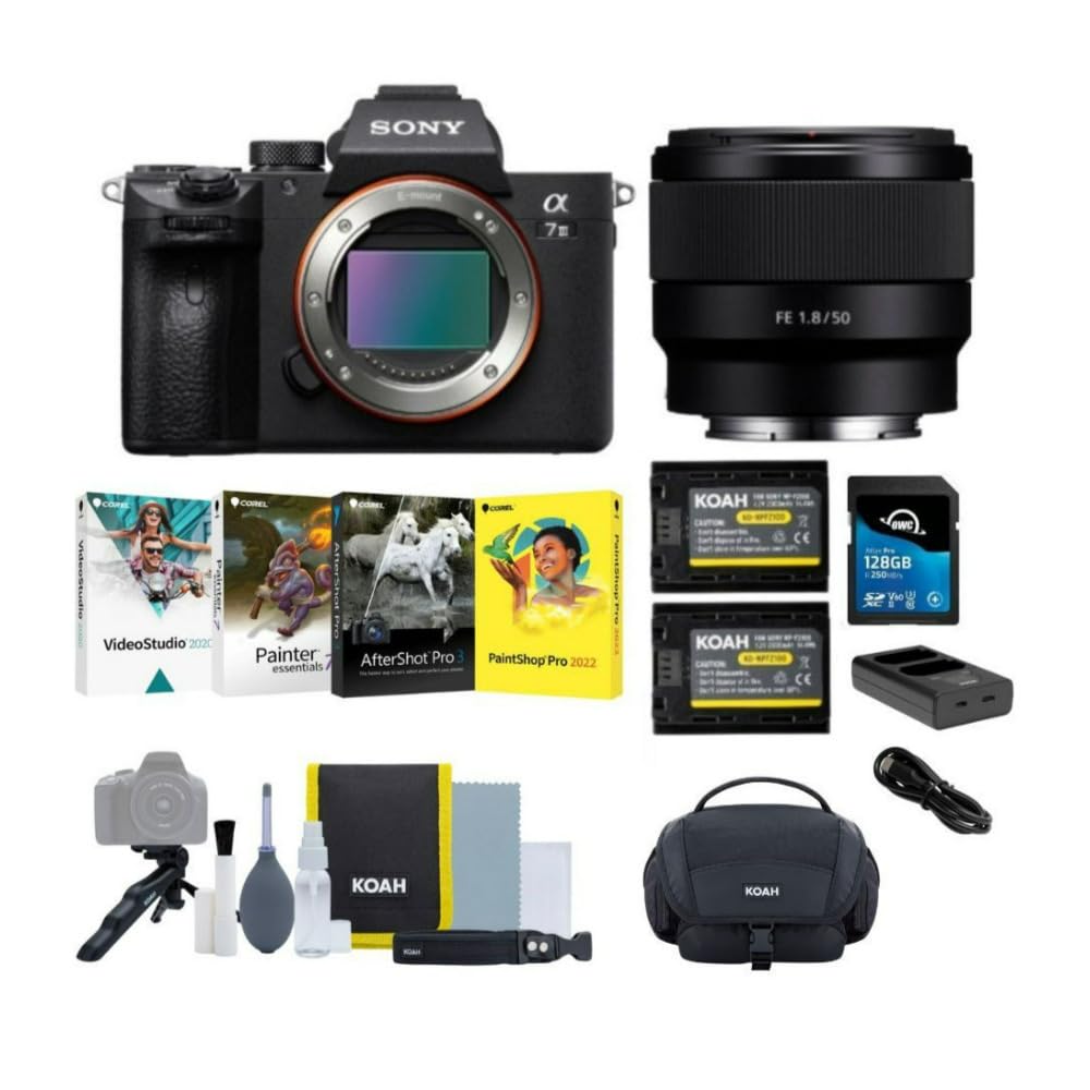 SONY α7III ILCE-7M3 本体 ＋FE 50mm F1.8 Amazon.com : Sony Alpha a7 III Mirrorless Digital Camera Bundle