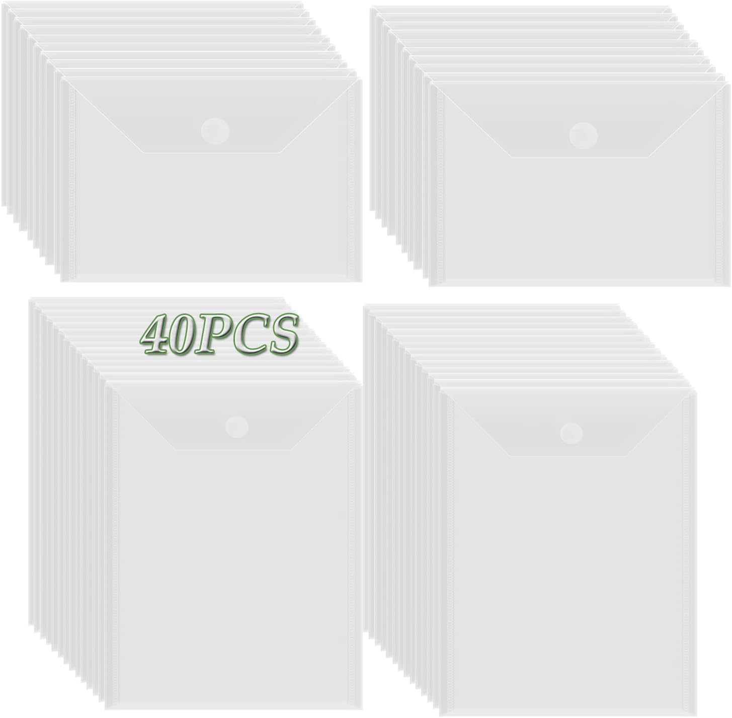 BAOFALI 40 Pcs/Set 7x9.4inch/7x5inch Clear Stamp and Die Storage Pockets, Stamp Storage Bags, Plastic Envelopes, DIY Scrapbooking Storage Die Cuts for Stencil Storage Card Making Cutting Dies