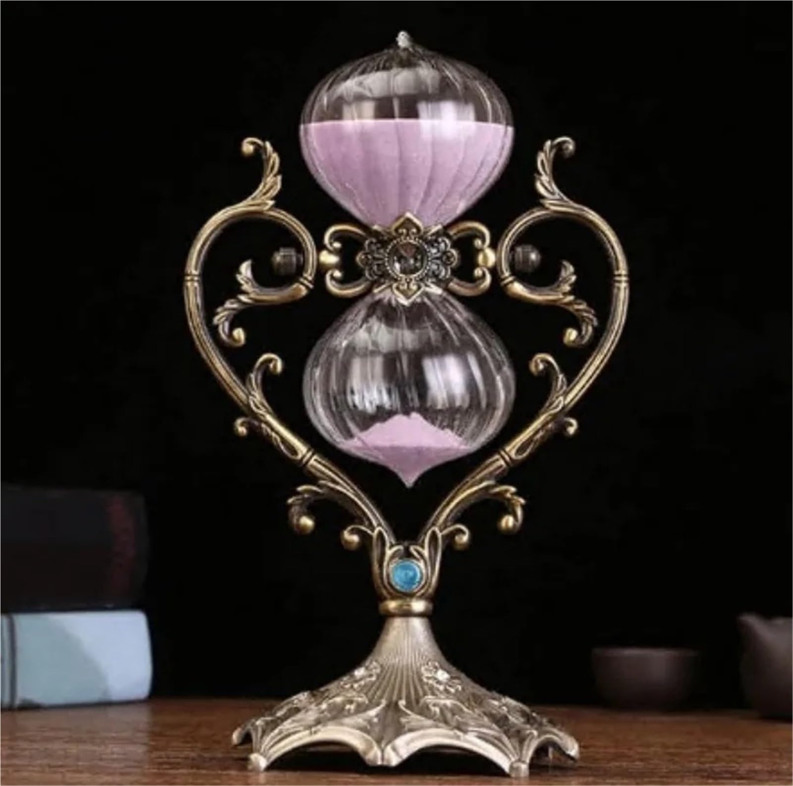 1 Pieza de Adorno de Temporizador de Reloj de Arena en Forma de corazón para Decoración