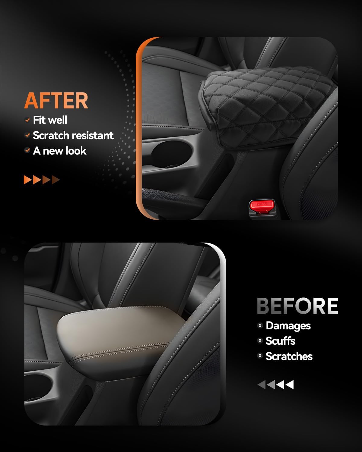 CDEFG for Kia Seltos 2021-2025 2026 Center Console Cover Armrest Box Cover for Seltos (LX, S, EX, X-Line, SX) Accessories Console Arm Rest Protector