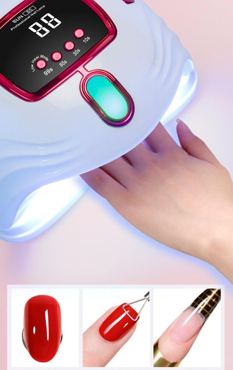 UV Nail Dryer, 268W LED Nail Lamp for Gel Polish, Fast Nail Dryer with Automatic Sensor, 4 Timer Setting, LED Nail Light for Fingernail and Toenail Nail