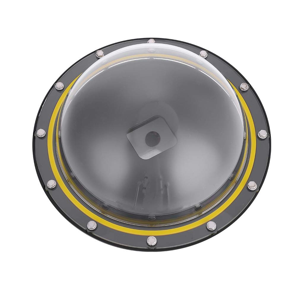 EMUKOEP Carcasa Duradera con Puerto Domo para Cámara 5/6/7, Dispara bajo el Agua con Efecto Ojo de, Ideal para Surfear, Fotografía Aérea, Hecha de PC PMMA, Color Negro + Amarillo