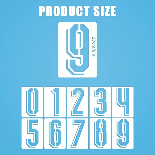 Miniatura 2 de Plantillas de números grandes de 8 pulgadas, plantilla de números de 0 a 9 plantillas de números de dirección de plástico reutilizables para