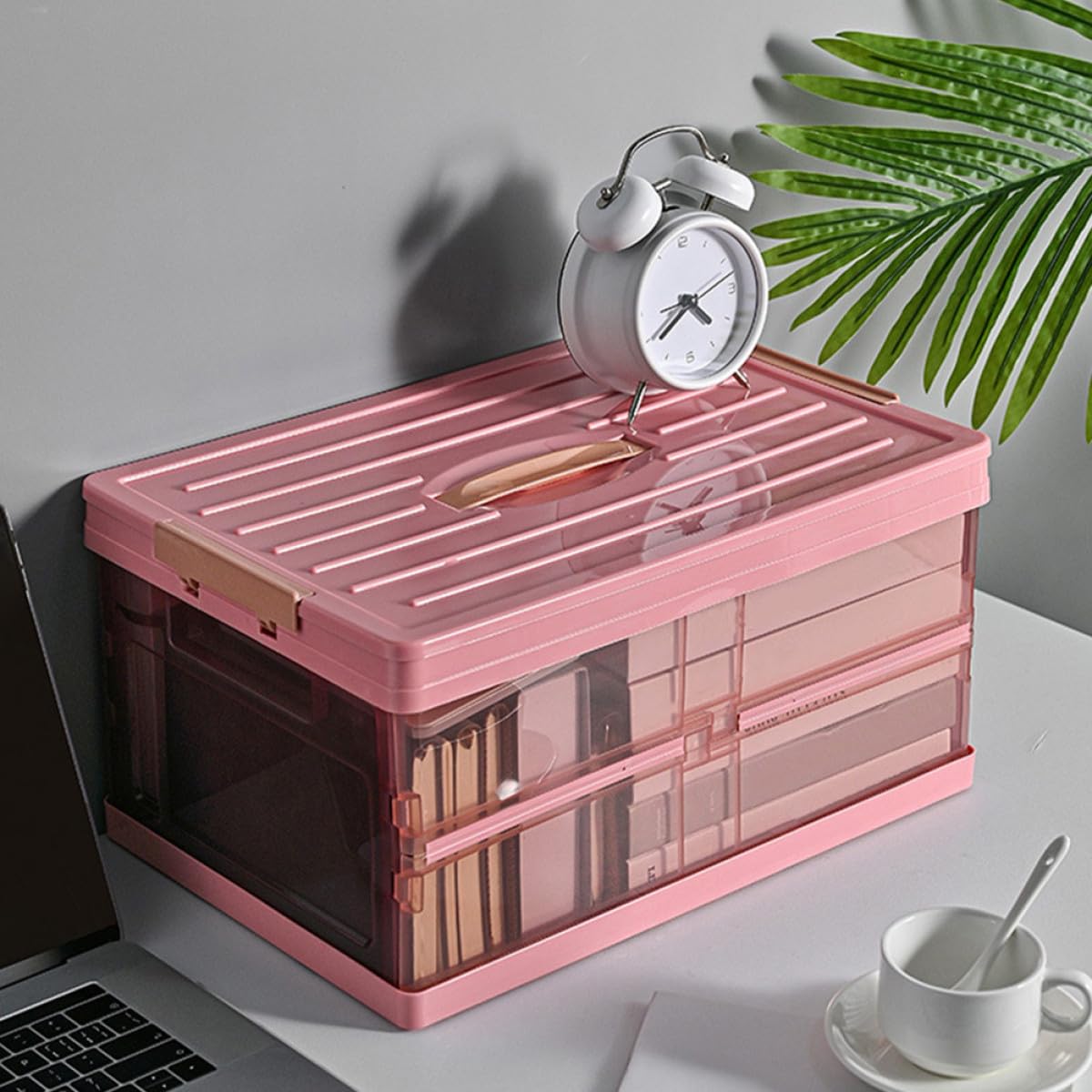 Stapelbare Kunststoffbox mit Deckel für Kleine Gegenstände und Medikamente Faltbar für Haushalt und Büro