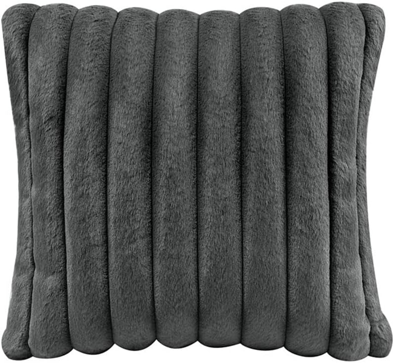 Pemberly Row Textured Microfiber and Corduroy Loveseat, Dark Gray Upholstery, Solid Wood Feet, High-Density Foam Cushioning, Reversible Cushions, Two Matching Pillows Included, Cozy Living Room