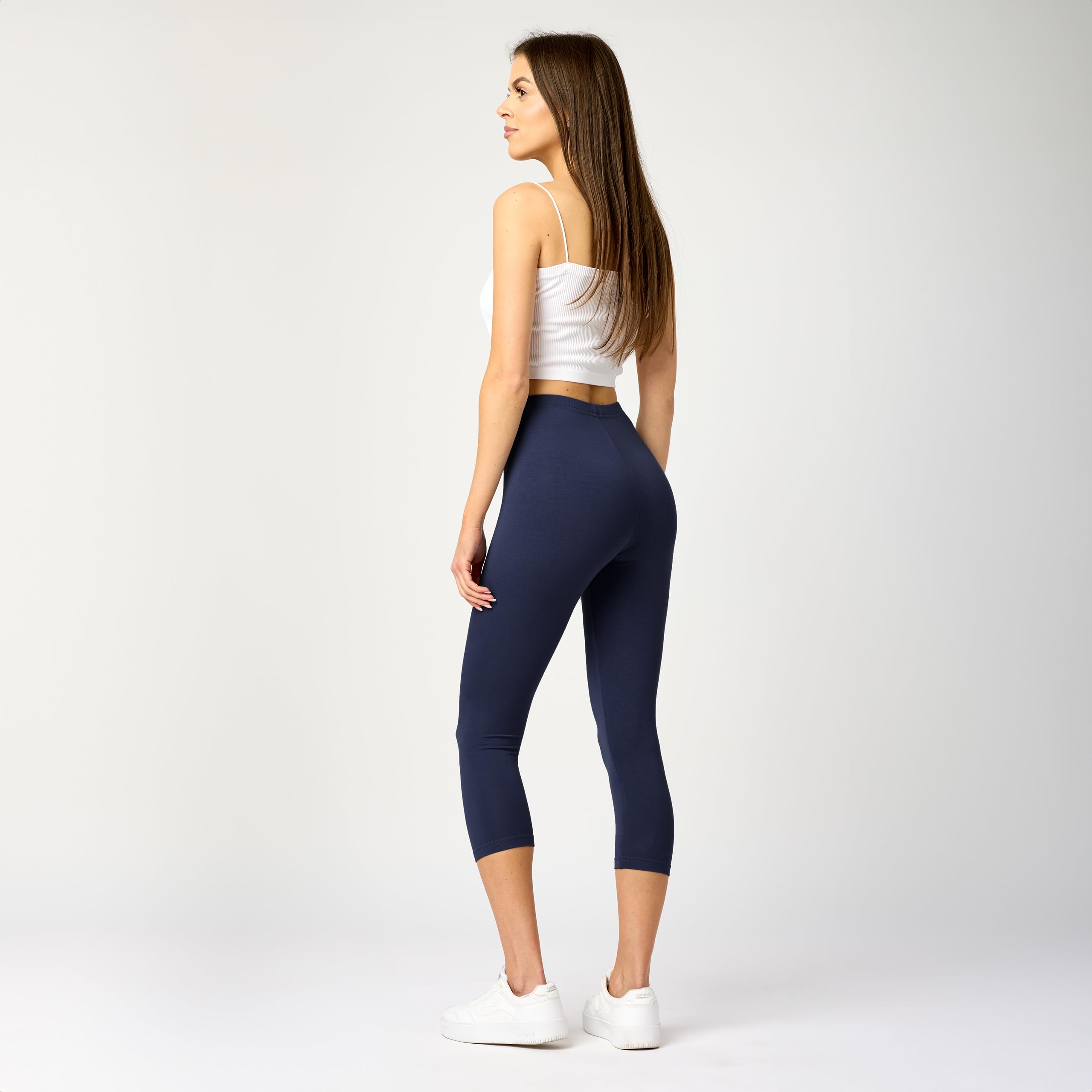 Merry Style Leggins Corti Donna 3/4 Pantaloni Capri Leggins Donna in Viscosa Traspirante, Pantaloncini Fitness Corti per Sportivi o Casual MS10-144