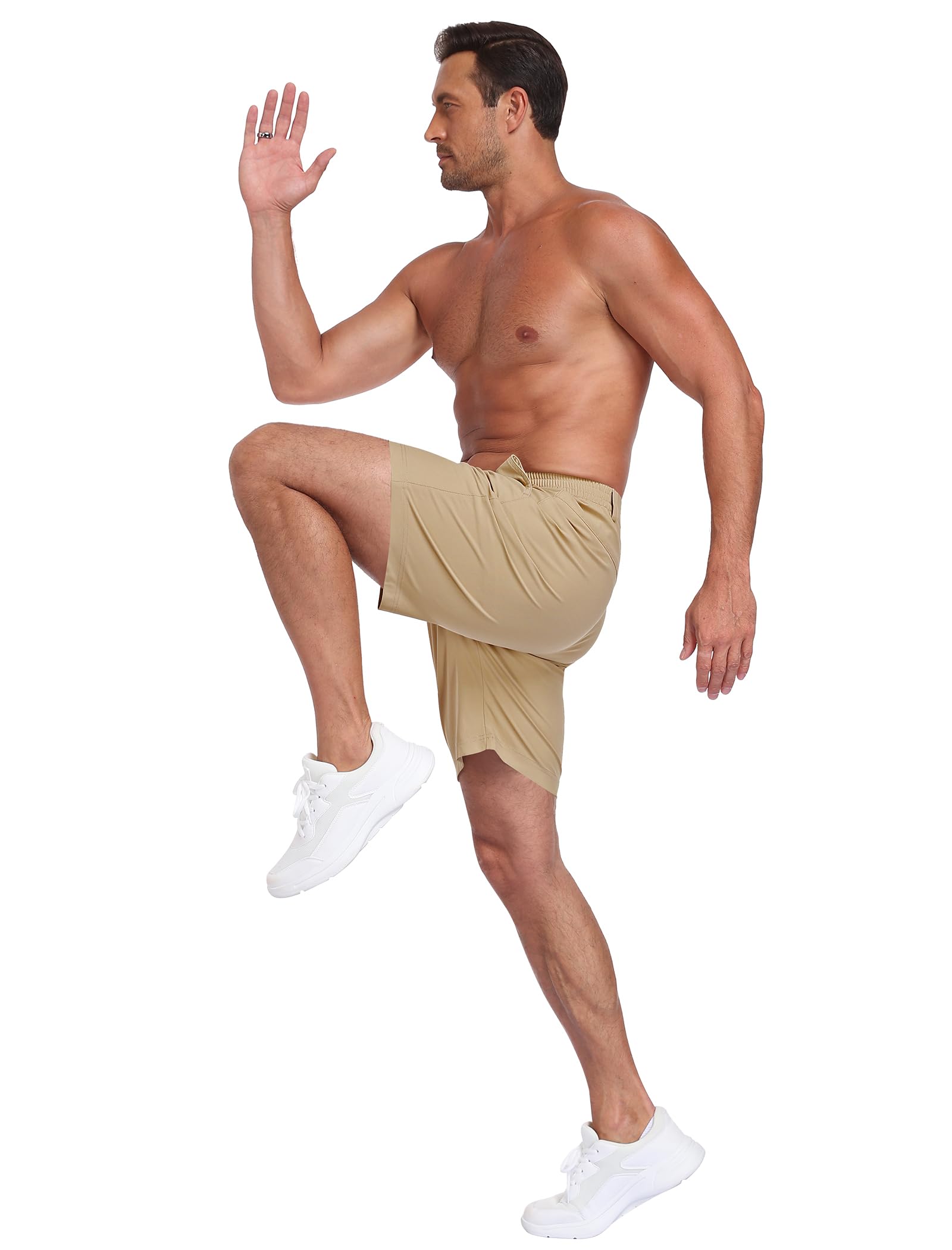 Zoofly Short de Golf pour Homme Taille élastique Short Cargo été Bermuda décontracté Coupe Classique Pantalon habillé avec Poches - 5