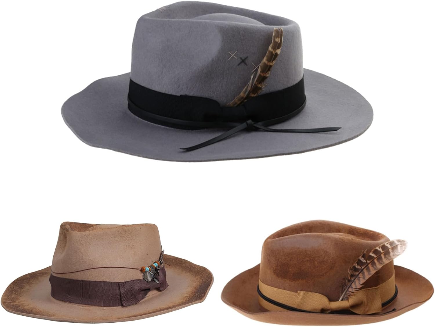 Elegant British Felt Hat Ladies Carnivals Festival Distressed Hat with Fedoras Cap for Gentlemen