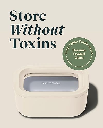 Miniatura 2 de Caraway Juego de almacenamiento de alimentos de vidrio de 6 piezas, recipientes de almacenamiento de vidrio de 2.6 tazas para alimentos (6), vidrio