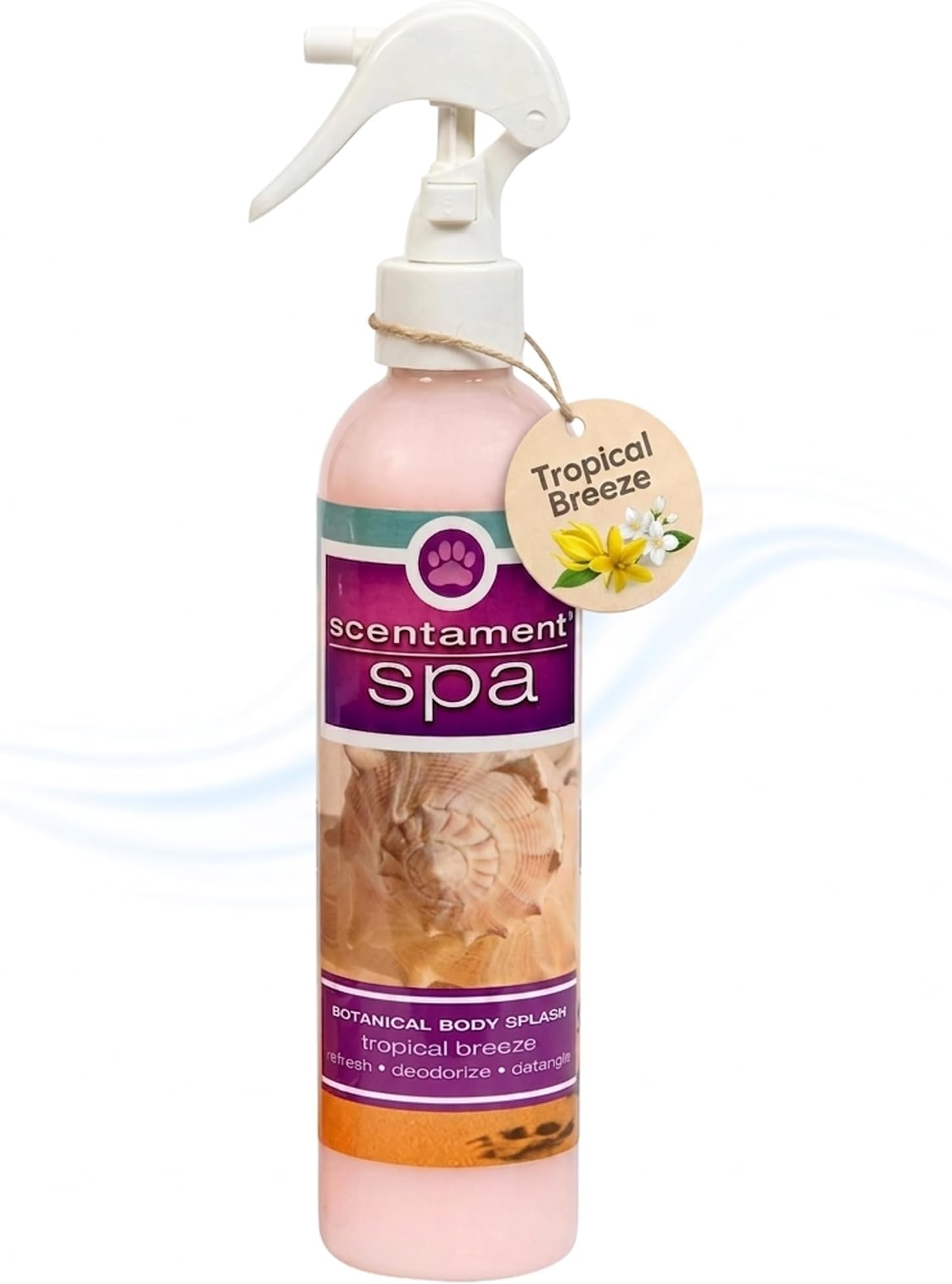 Best Shot Scentament Spa Botanical Body Splash, Detangler Spray, Body Spray for Pets, Cat and Dog Cologne Spray, Tropical Breeze, 8 Oz.