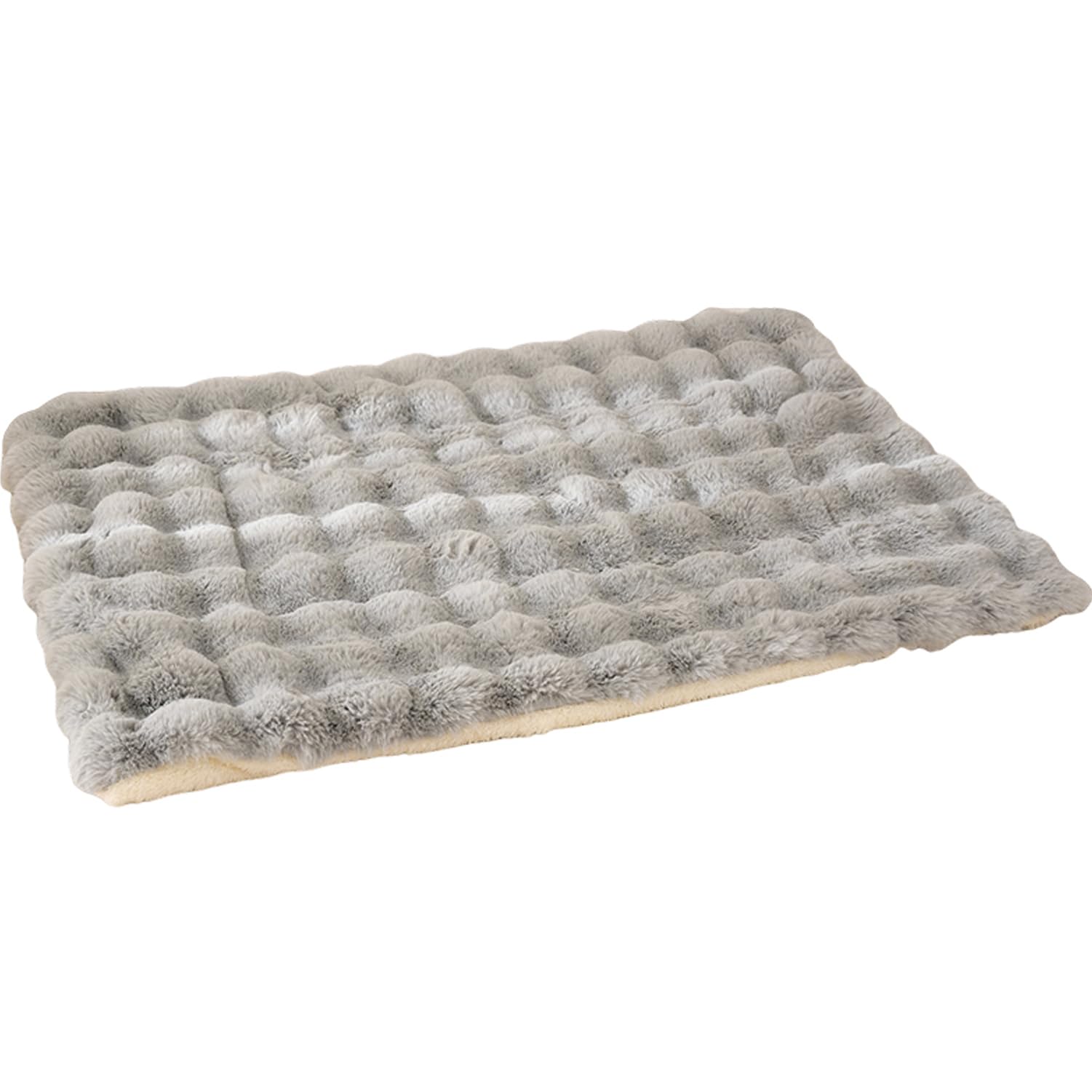 Jyswx Washable Plush Dog Bed Mat, Soft and Fluffy Crate Mattress with Anti-Slip Bottom, Perfect for Small to Large Dogs (Grey