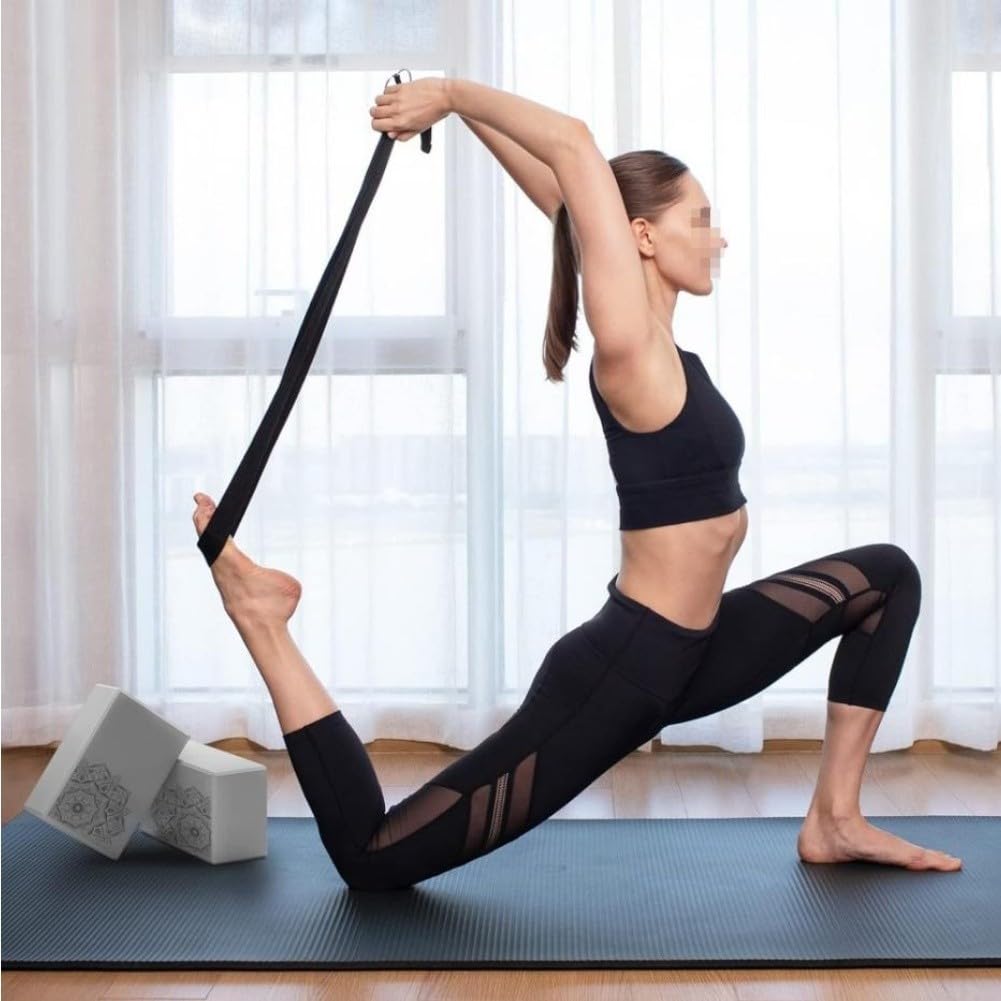 Kit Yoga EVA: 2 Bloques y Banda Elástica Antideslizante
