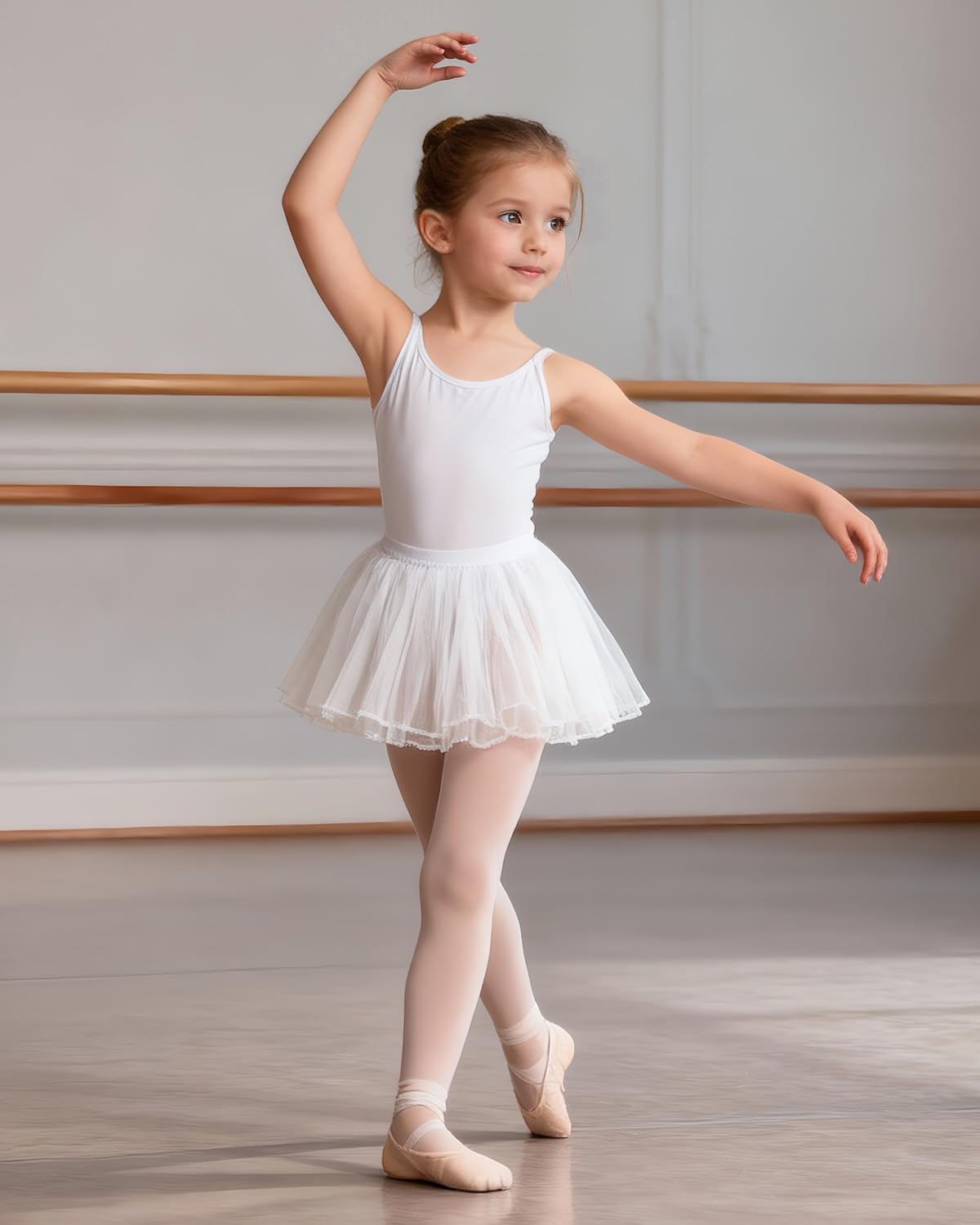 Century Star 6 Pairs Girls Ballet Tights -Soft Footed Convertible Dance Transition Toddler Tights - Image 3