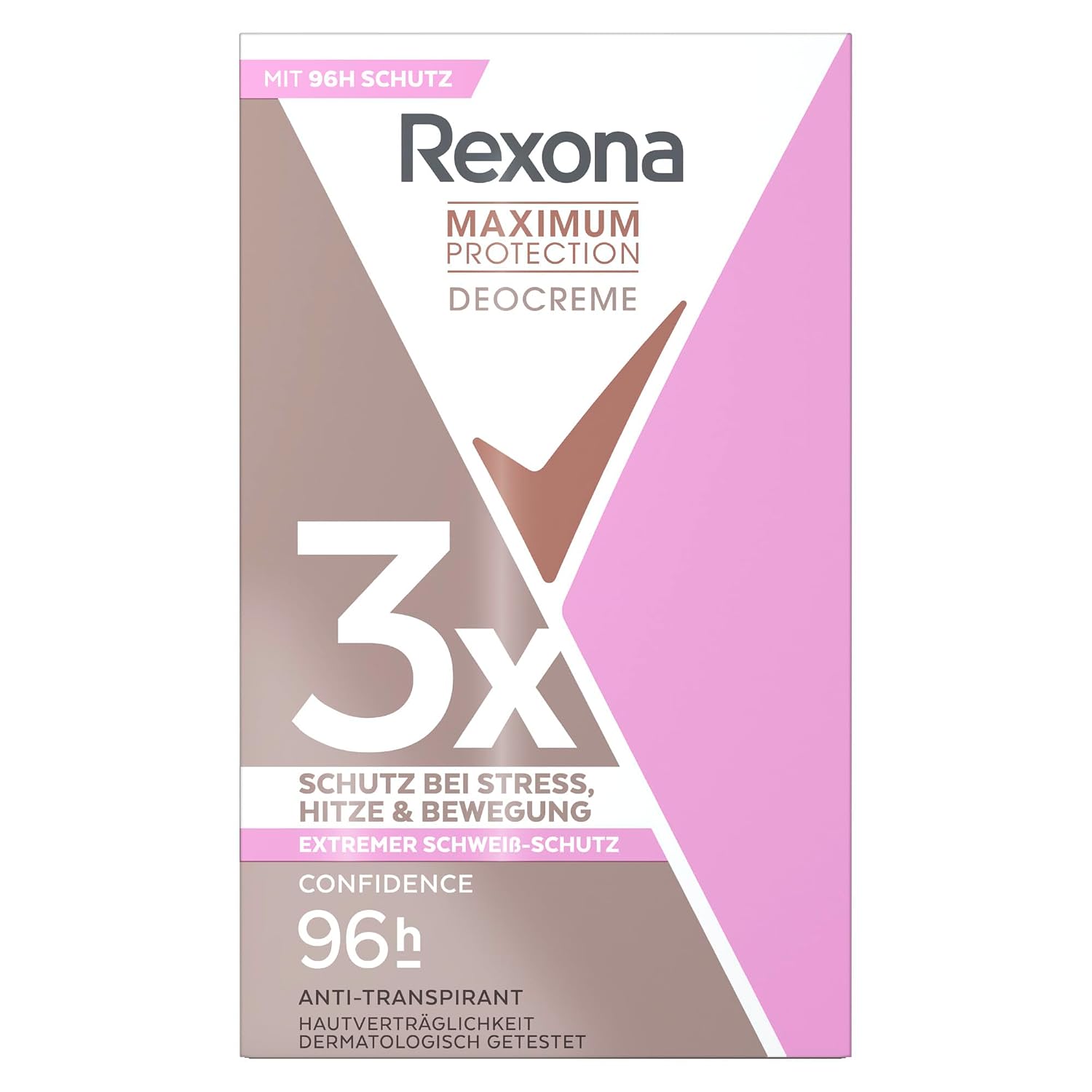 Rexona Deo Creme Confidence Anti Transpirant mit 3x Schutz bei Stress, Hitze & Bewegung 45 ml