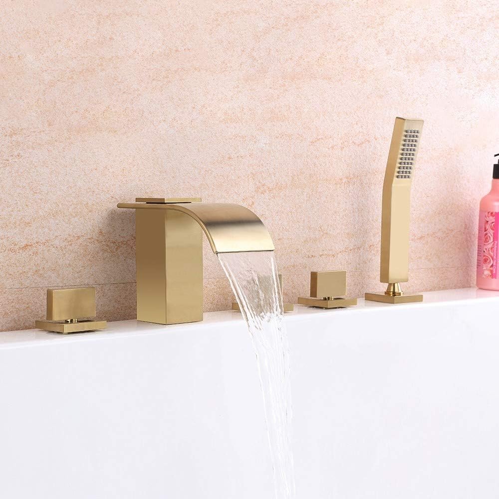 Best Deal Product Lovedima Widespread Waterfall Roman Tub Filler Faucet with Handheld Shower (Black) 70% Off Discount Lovedima Widespread Waterfall Roman Tub Filler Faucet with Handheld Shower (Black)