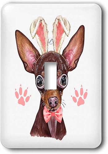 3dRose Cute Little Russian Toy Terrier Dog Dressed Up Like the... - Light Switch Covers (lsp-378967-1)