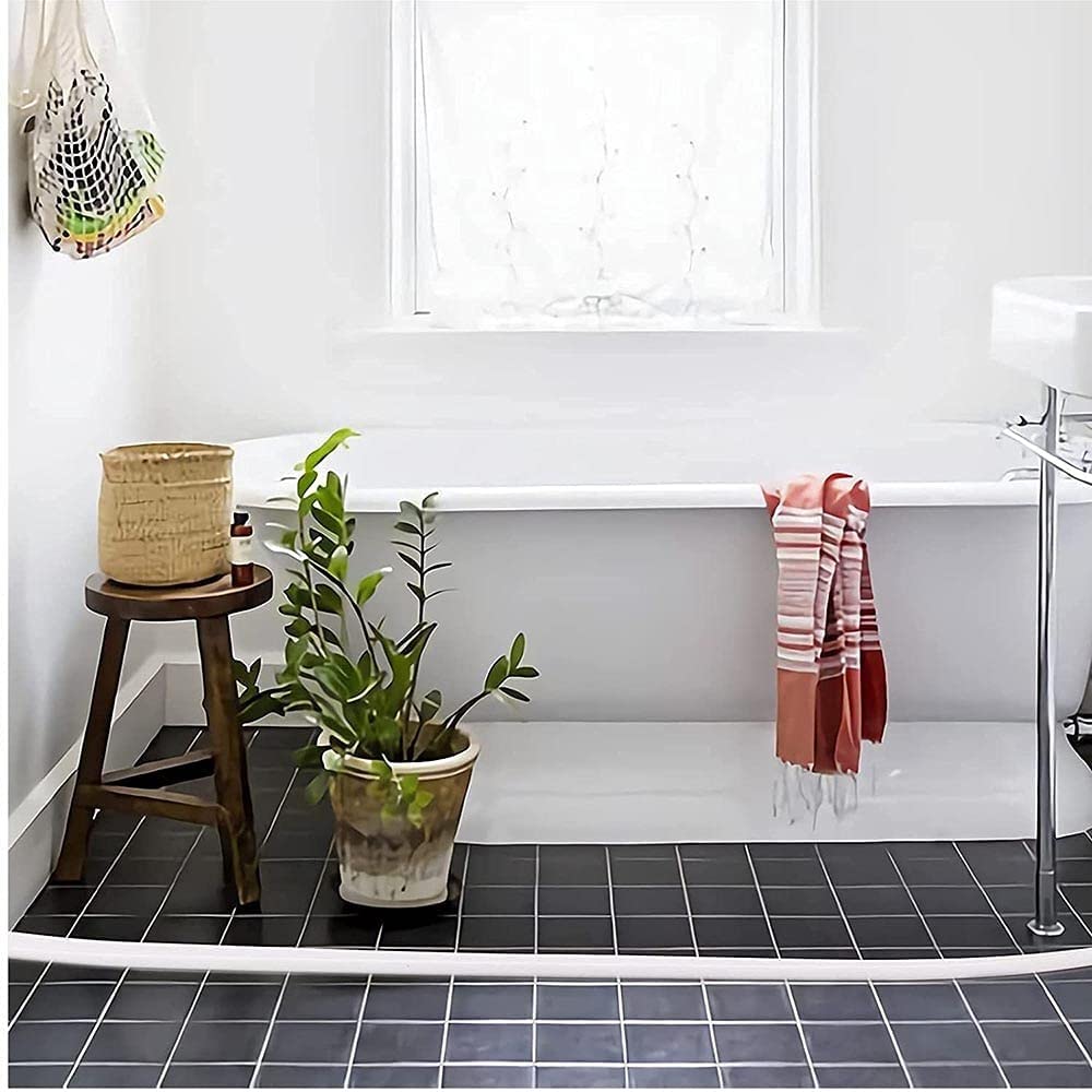 Tira de sellado de ducha impermeable, protector de salpicaduras plegable para separación en húmedo y seco, barrera de suelo duradera de 100 cm, protección eficaz contra presas de agua para baños