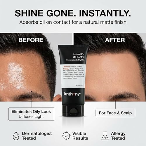 Miniatura 2 de Anthony Instant Fix - Control de aceite para hombres – Loción matificante para piel grasa – Hidratante y minimizador de poros elimina