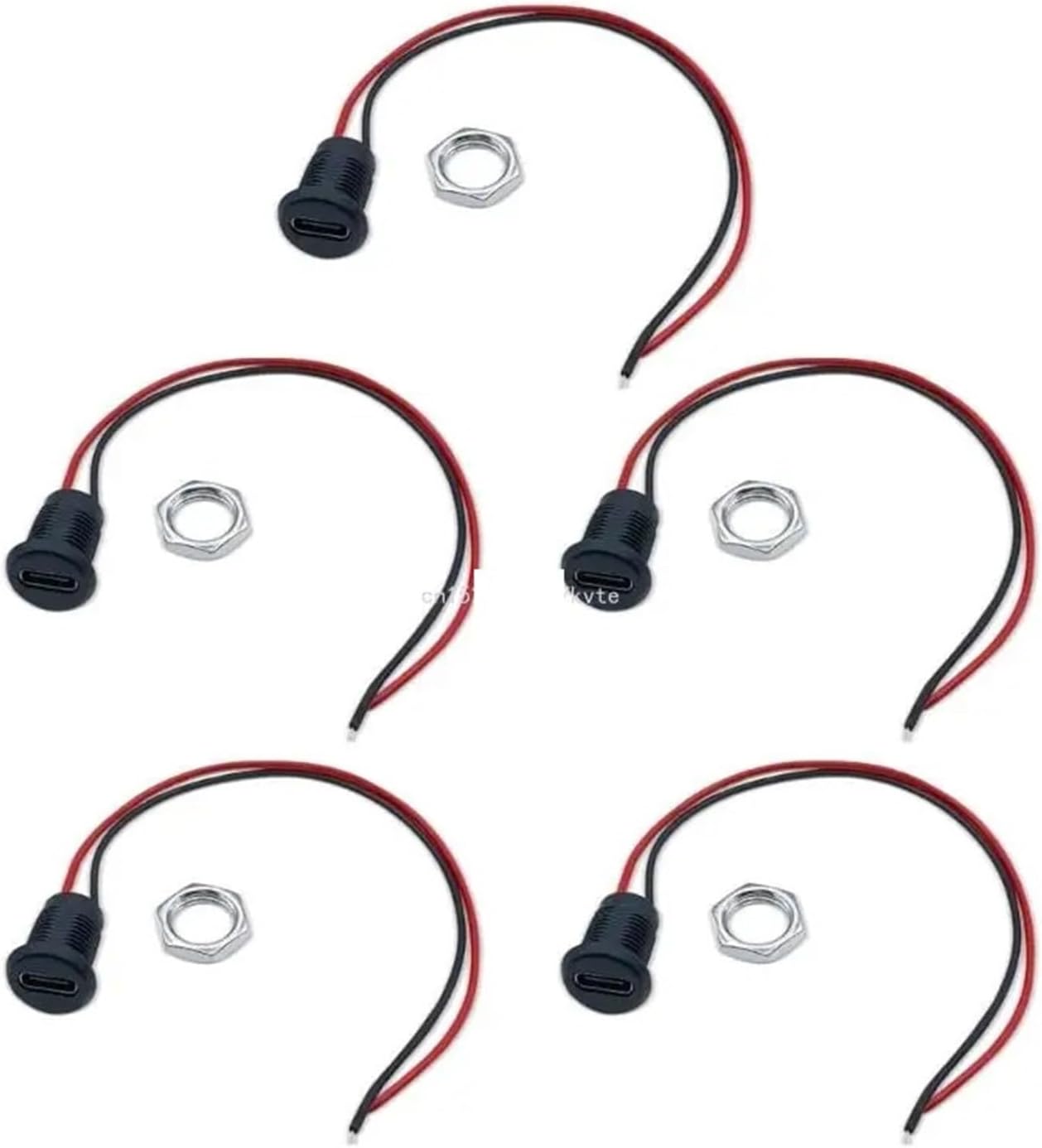 5-pack female C-type 2-pin connector(Black without termin)