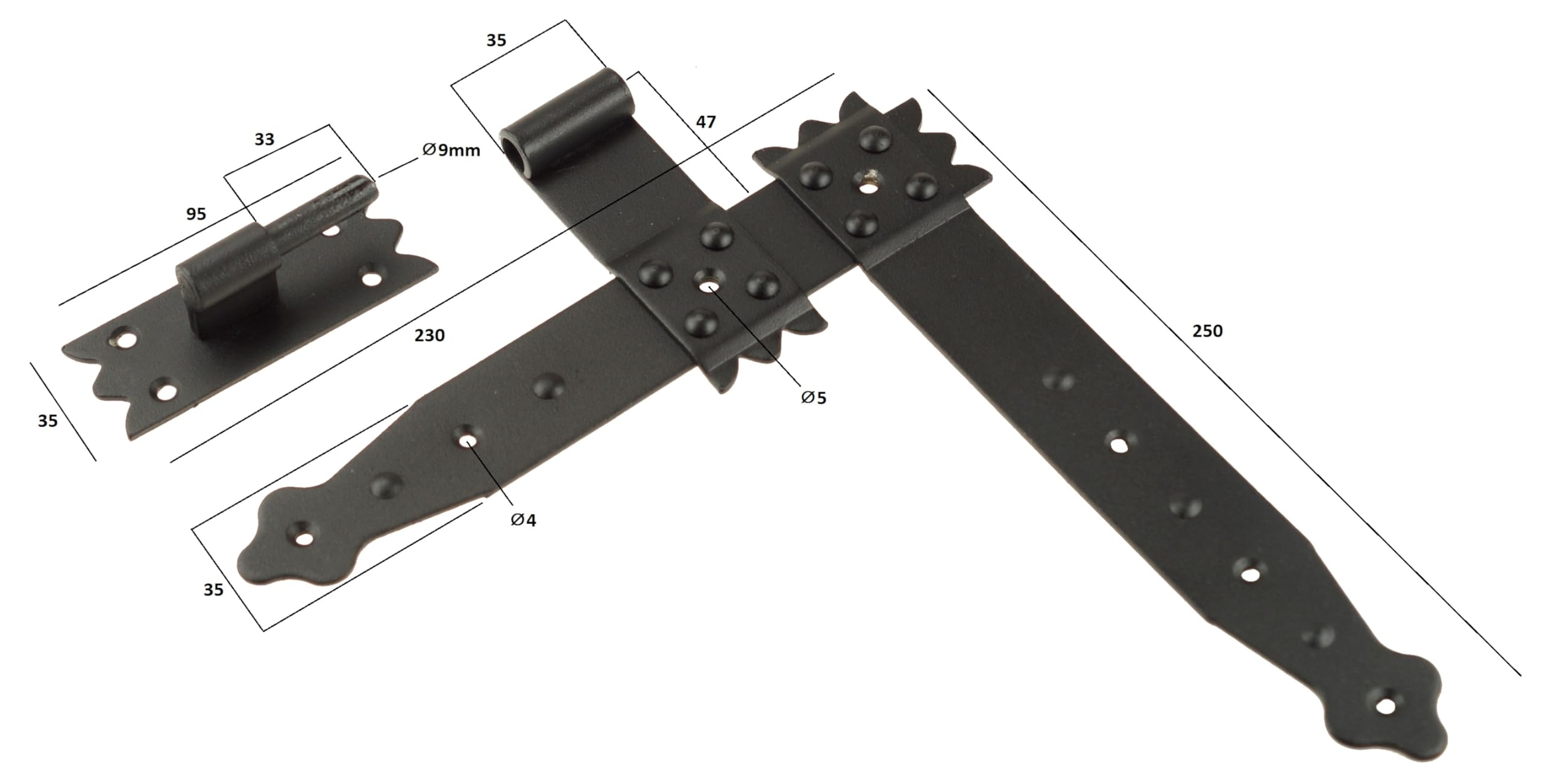 Cerniere per persiane 25x23 cm per porte e cancelli da giardino | uso esterno, Cerniera nera, Cerniere per porte esterne, Cerniera per porta
