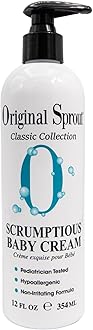 Original Sprout Scrumptious Baby Cream, Gentle Moisturizing Cream for Dry, Sensitive Skin & Diaper Rash, Non-Greasy Baby Lotion with Zinc Oxide & Calendula for Face & Body, 12 fl oz