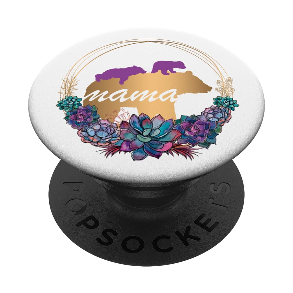 Mama Bear 2 Cubs Phone Stands Floral Mom PopSockets Adhesive PopGrip
