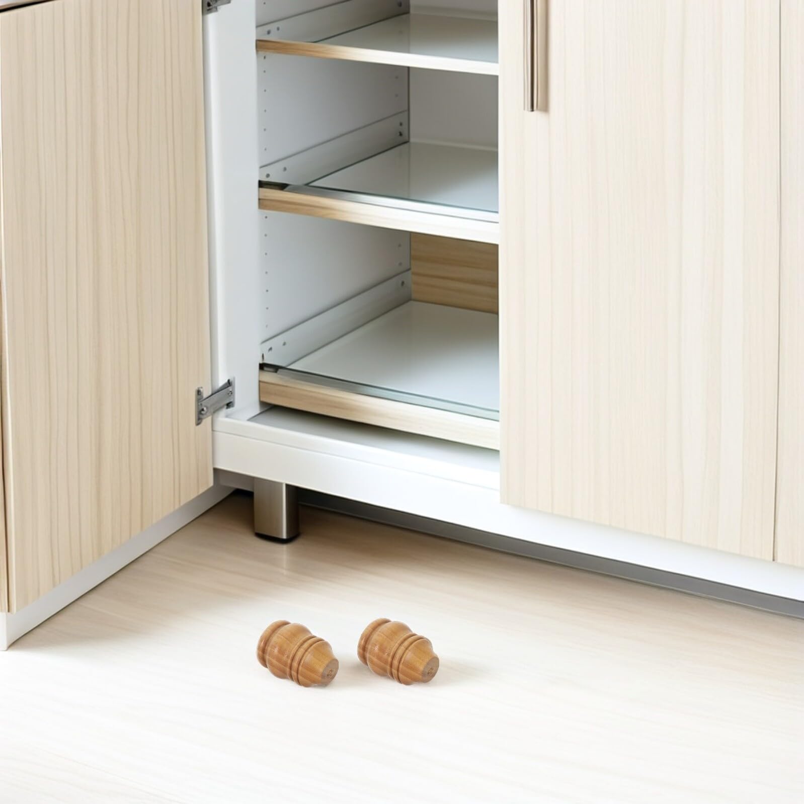 Patas de Muebles de Madera de Caucho 8 CM Juego de 4 Piezas Diseño Forma de Calabaza Soporte Resistente para Sofá Silla Armario Cama y Mesa Repuesto para Estructura de