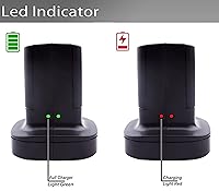 Vista 2 de 2-Pack Xbox 360 Controller Rechargeable Battery (3600mAh) with Dual Charging Dock Charger Station Stand Base, fit for Xbox 360 Wireless Controller