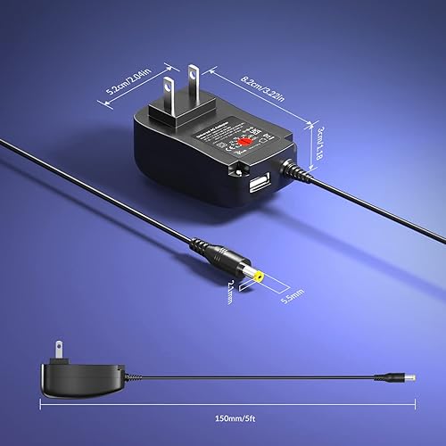 Miniatura 6 de Adaptador universal de CA de 41 W, 6 V, 9 V, 12 V, 2 A, máximo, 15 V, 18 V, 20 V, 24 V, 1,5 A, fuente de alimentación máxima con puerto USB de 5 V 1