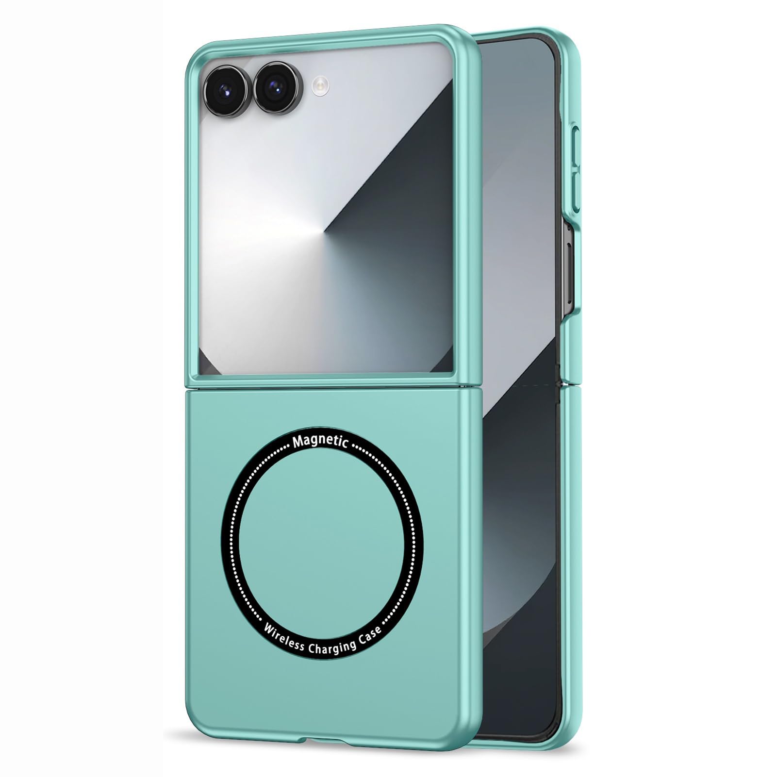 LUOTANL Magnetic Case for Samsung Galaxy Z Flip 8, Wireless Charging Shockproof Frosted Anti-Slip Grip Hard Shell,Green,Flip 8